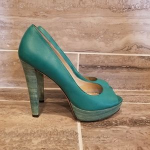 Worn once turquoise Jean-michel cazabat platforms.
